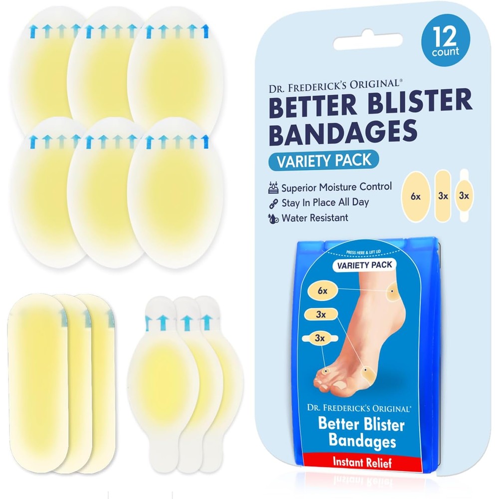 Dr. Frederick's Original Better Blister Bandages variety pack front view showing the product packaging.