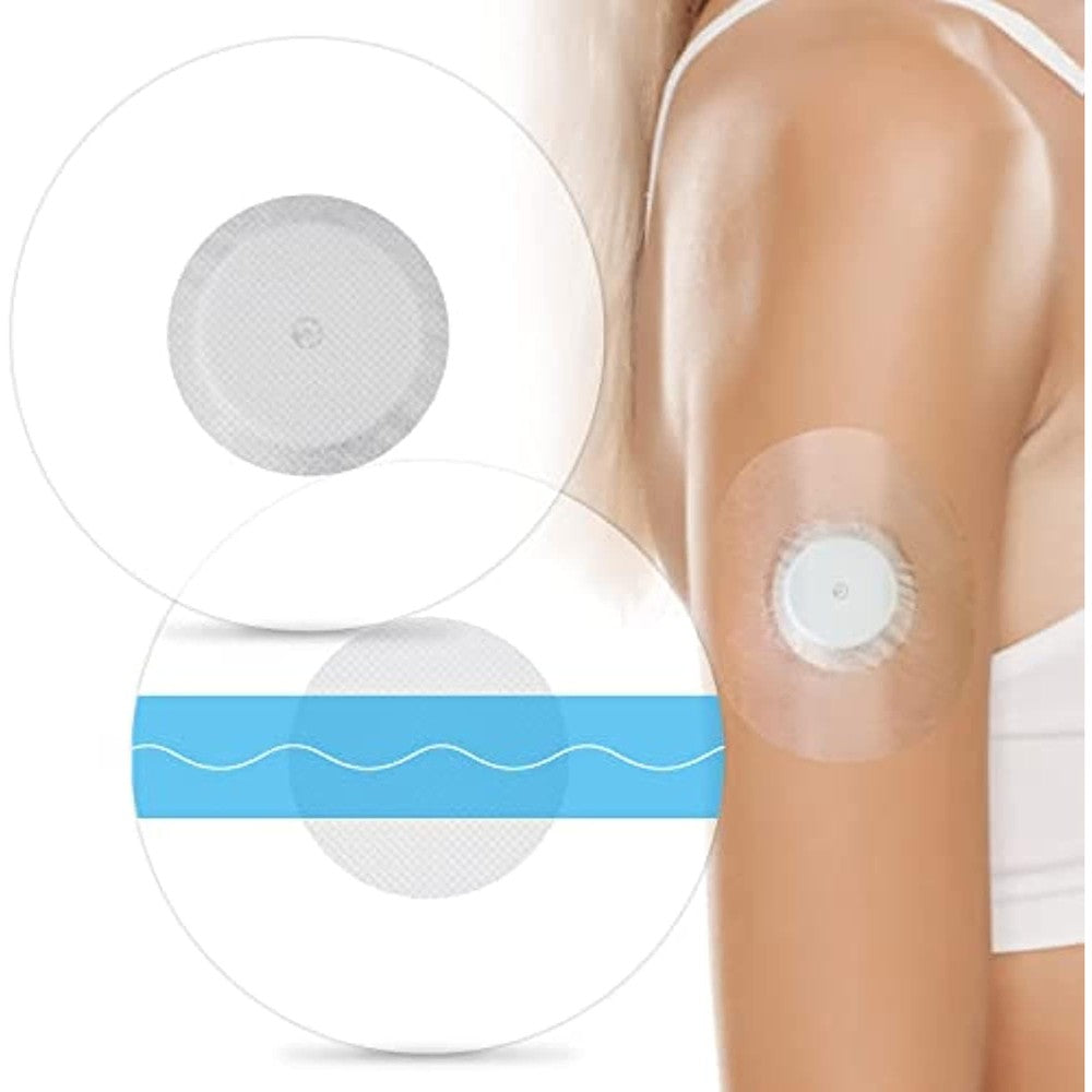 HONYOU Libre Sensor Covers sixty pack front view showing transparent waterproof medical adhesive patches.