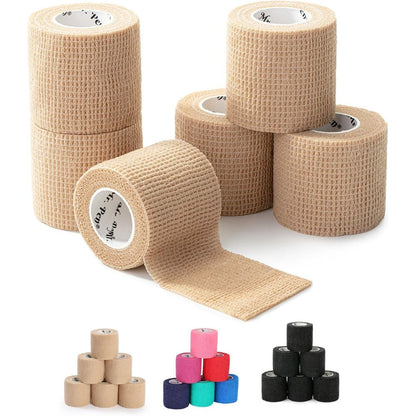 Mr. Pen Self Adhesive Bandage Wrap front view of six skin colored rolls