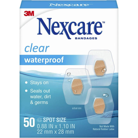 Nexcare Waterproof Clear Bandages front view pack of 3
