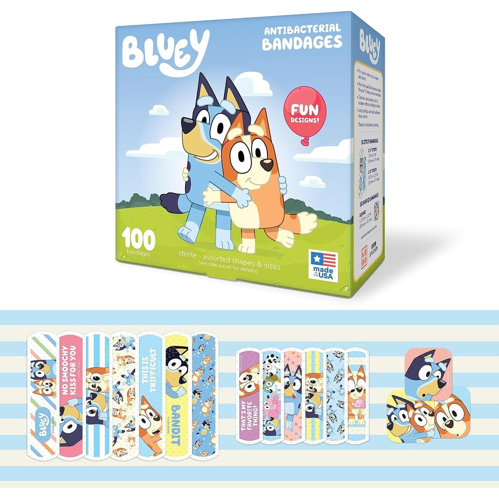 Care Band Bluey kids adhesive bandages front view packaging box