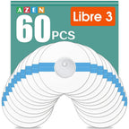AZEN Freestyle Sensor Covers for Libre 3 front view showing transparent waterproof adhesive patches package.