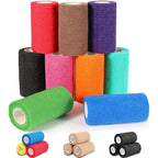 AZEN 9 Pack Self Adhesive Bandage Wrap front view showcasing multi color cohesive rolls.