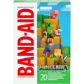 BAND-AID Brand Minecraft kids bandages front view packaging showcasing character prints.