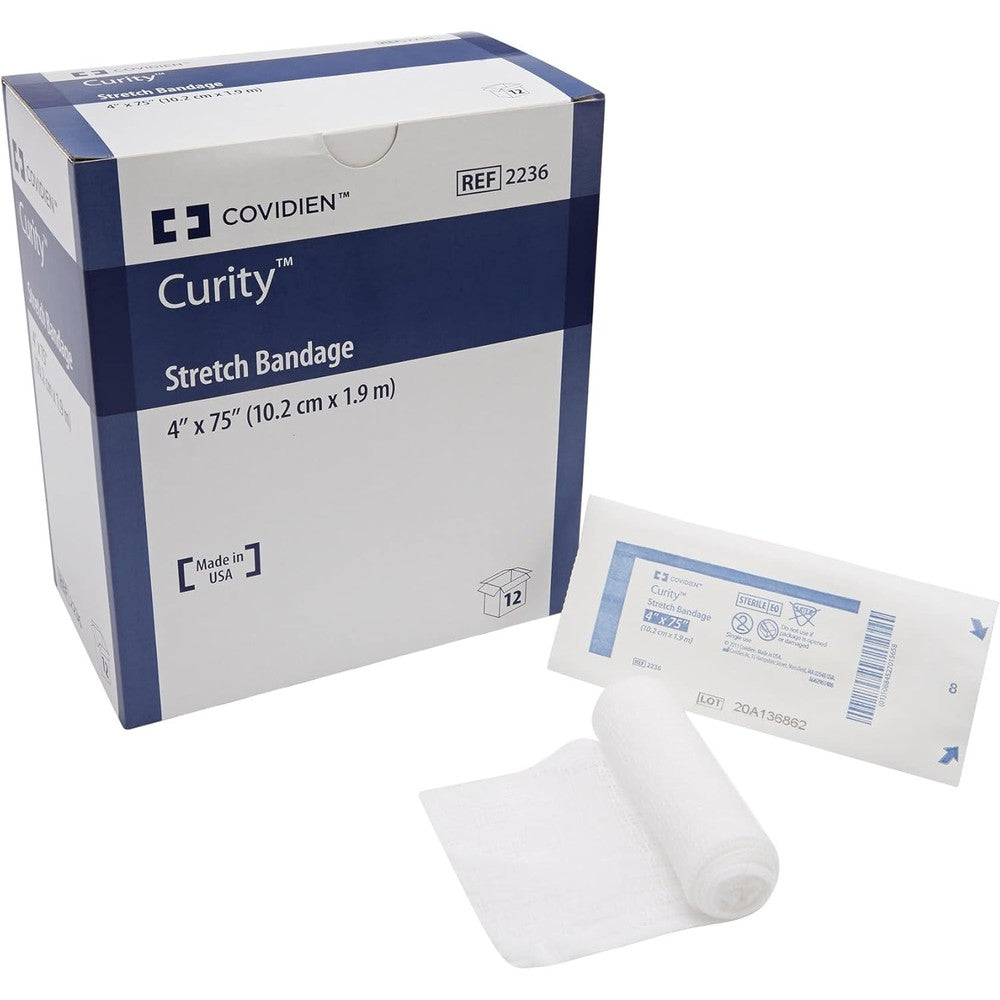 Covidien 2236 Curity Stretch Bandage front view of sterile medical packaging