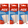 ACE Elastic Bandage with Hook Closure 4 inch pack of 3 front view for injury recovery.