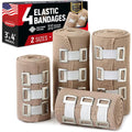 Mighty-X Premium Elastic Bandage Wrap 4 pack front view compression rolls