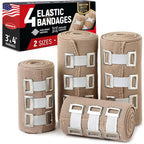 Mighty-X Premium Elastic Bandage Wrap 4 pack front view compression rolls
