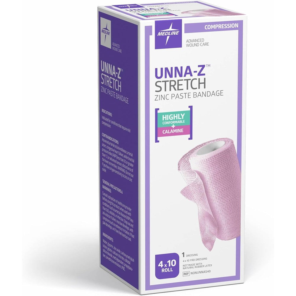 Medline Unna-Z Stretch Zinc Oxide Compression Bandage front view for wound care.