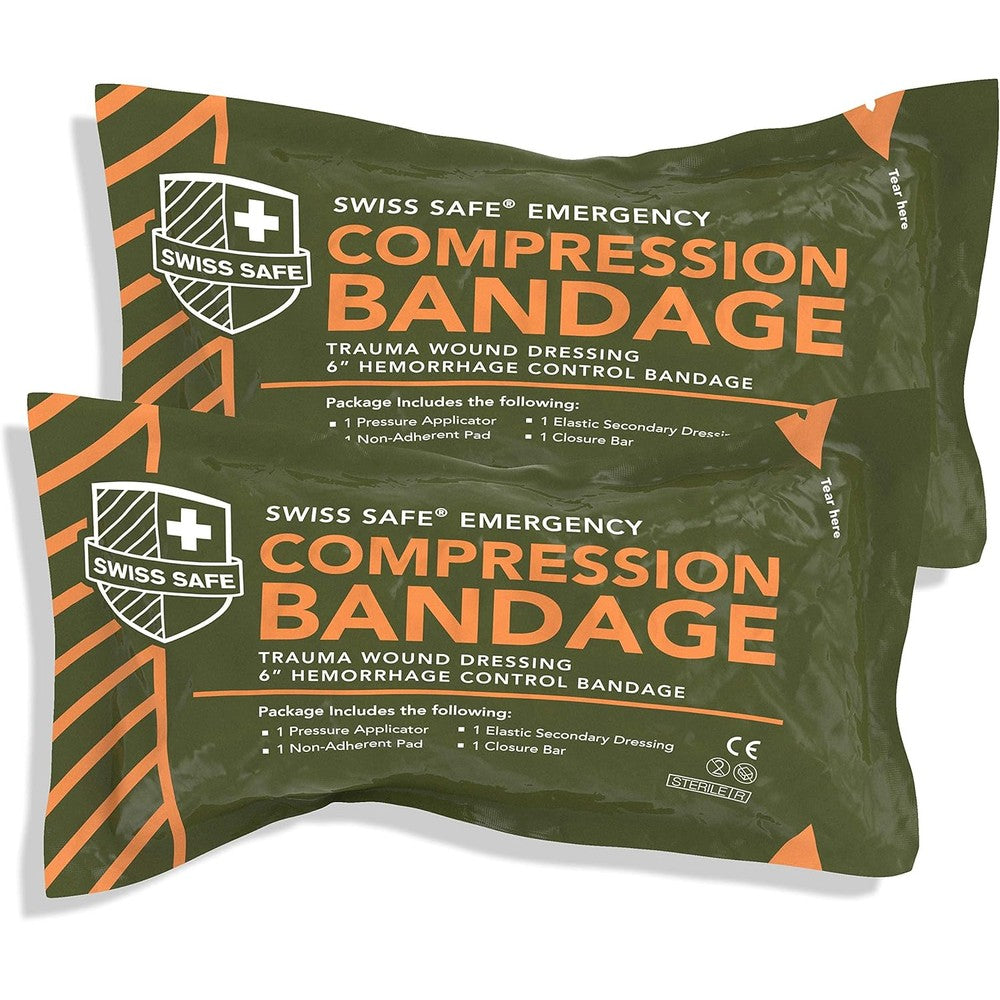 Swiss Safe 6 inch Israeli bandage trauma kit front view sterile packaging