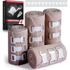 FRESINIDER Elastic Bandage Wrap 4 pack front view showing rolls and clips.