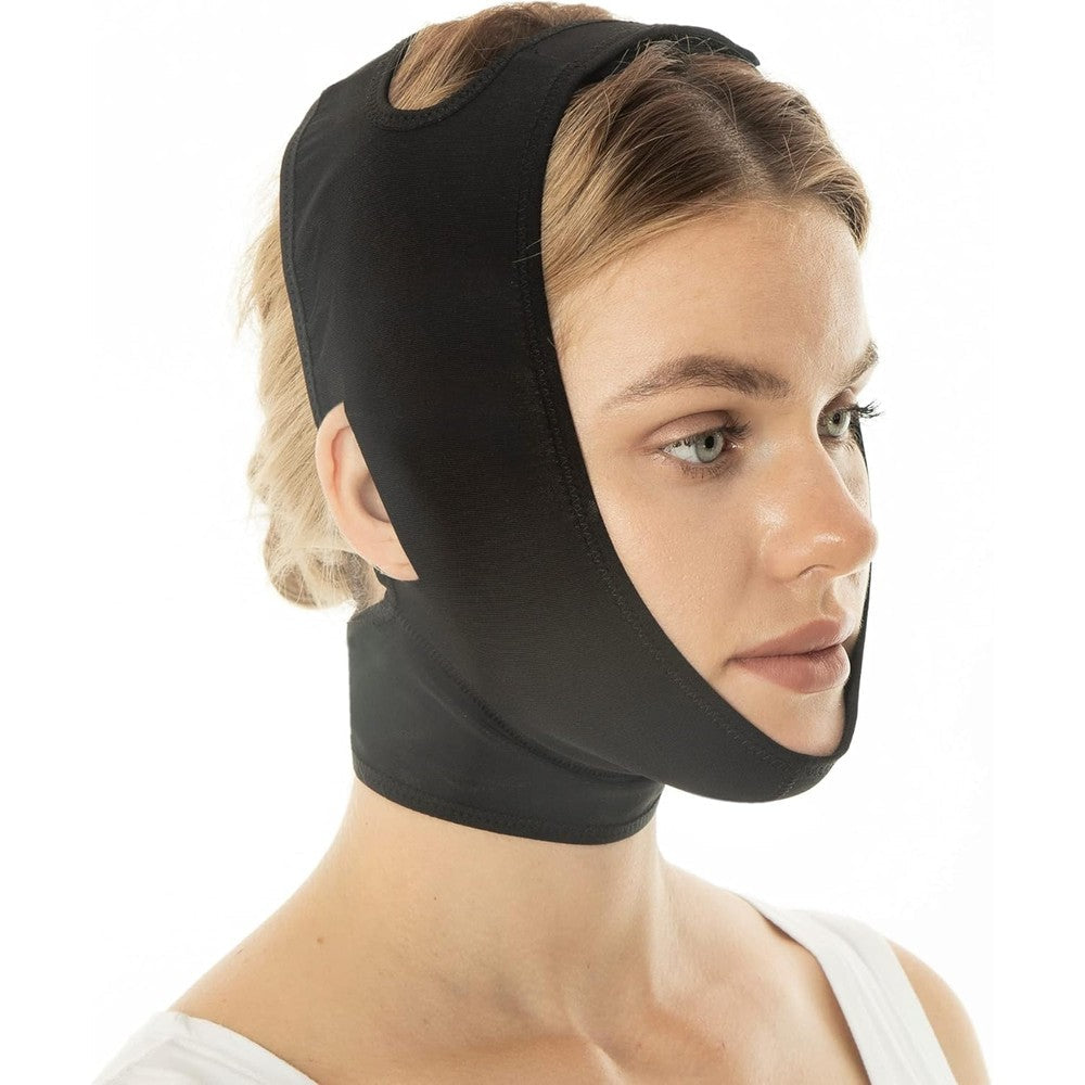 Invera post surgery neck and chin compression garment front view for face slimming