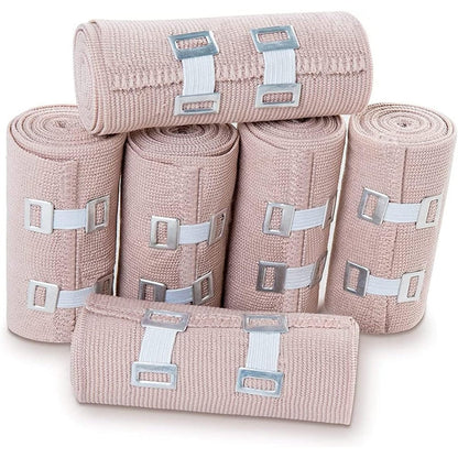 OBTANIM 6 Rolls Elastic Bandage Wrap front view of medical compression tape