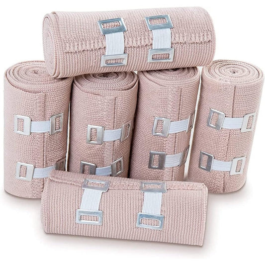 OBTANIM 6 Rolls Elastic Bandage Wrap front view of medical compression tape