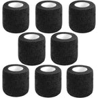 CIYAGPOOU Self Adhesive Bandage Wrap 8 pack front view black medical tape