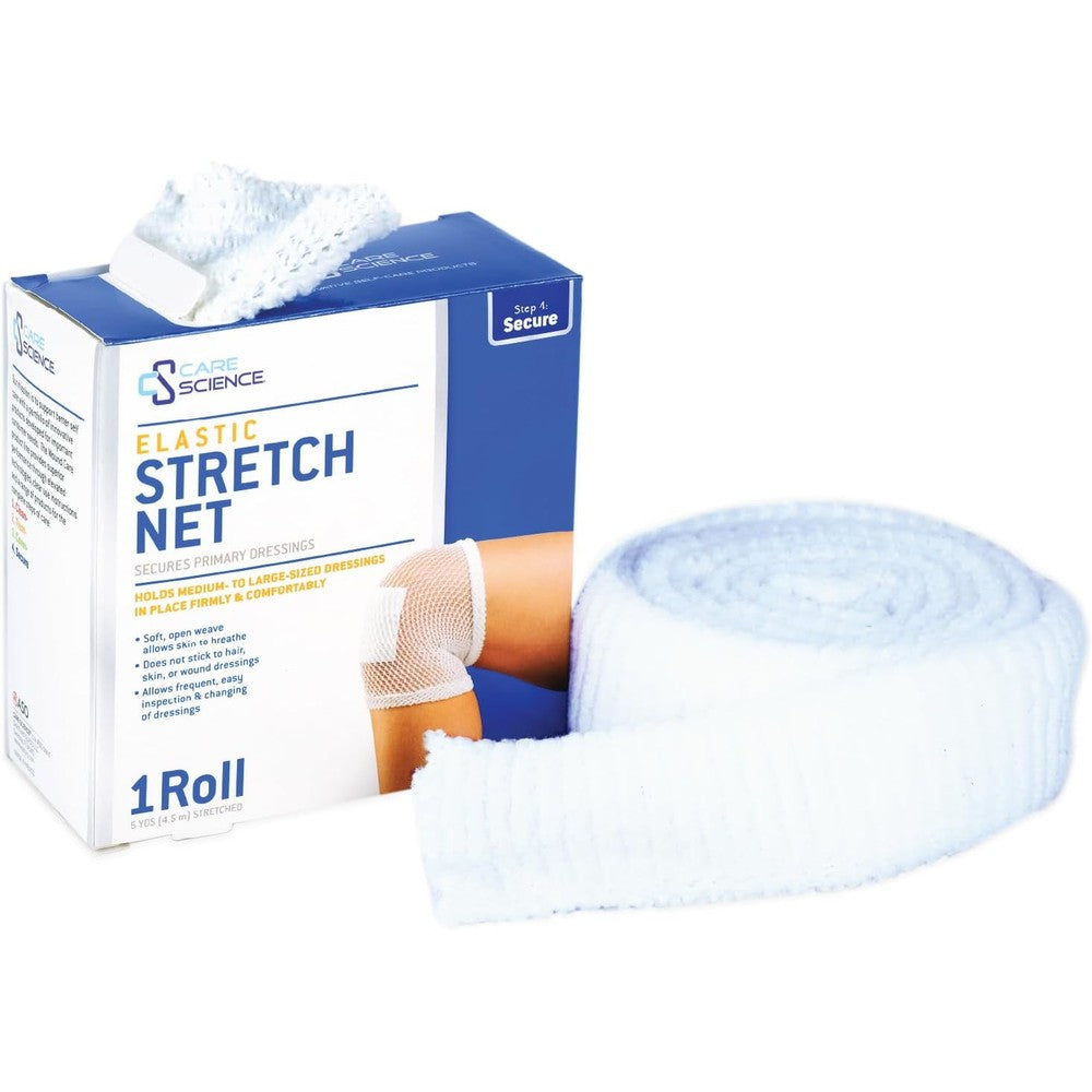 Care Science Elastic Stretch Net front view of 5 yard roll for wound care.