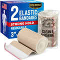 Mighty-X Premium Elastic Bandage Wrap 2 pack front view for medical compression.