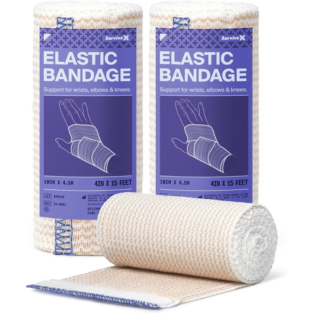 SurviveX High Performance Elastic Bandage Wrap front view compression support.