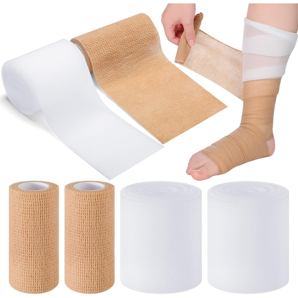 Geiserailie 4 Piece 2 Layer Compression Bandage System front view medical lymphedema wraps.