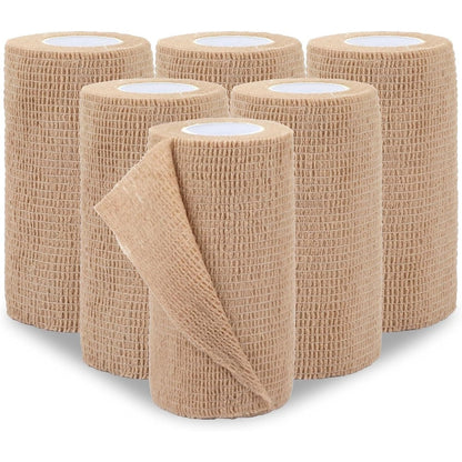 BEVTEE Self Adhesive Bandage Wrap 6 Pack front view medical grade compression tape