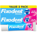 Fixodent Complete Original Denture Adhesive Cream twin pack front view showing packaging.