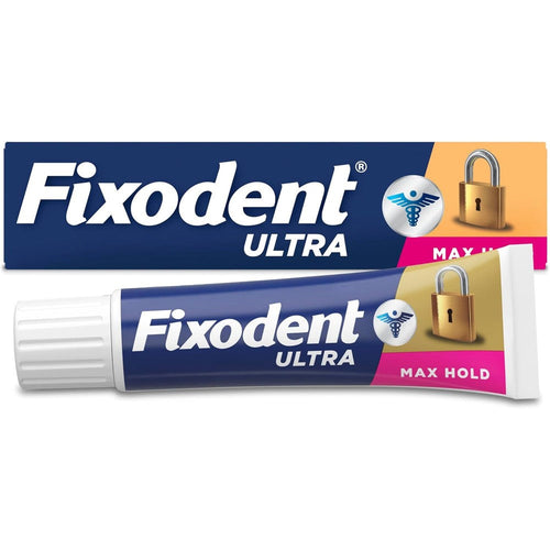 Fixodent Ultra Max Hold Denture Adhesive 2.2 oz strongest hold formula full plate dentures