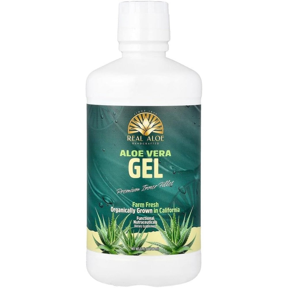 Real Aloe Vera Gel 32 Fluid Ounce bottle front view
