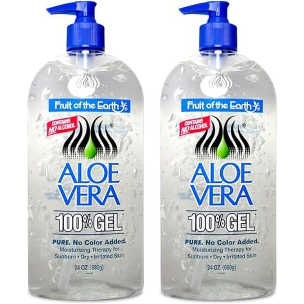 Fruit Of The Earth 100 Percent Aloe Vera Gel 24 Fluid Ounce pump bottle front view