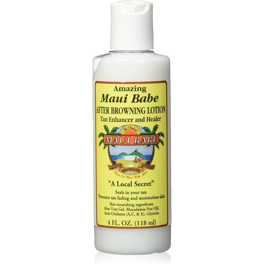 Maui Babe After Browning Lotion 4 Fluid Ounce bottle front view