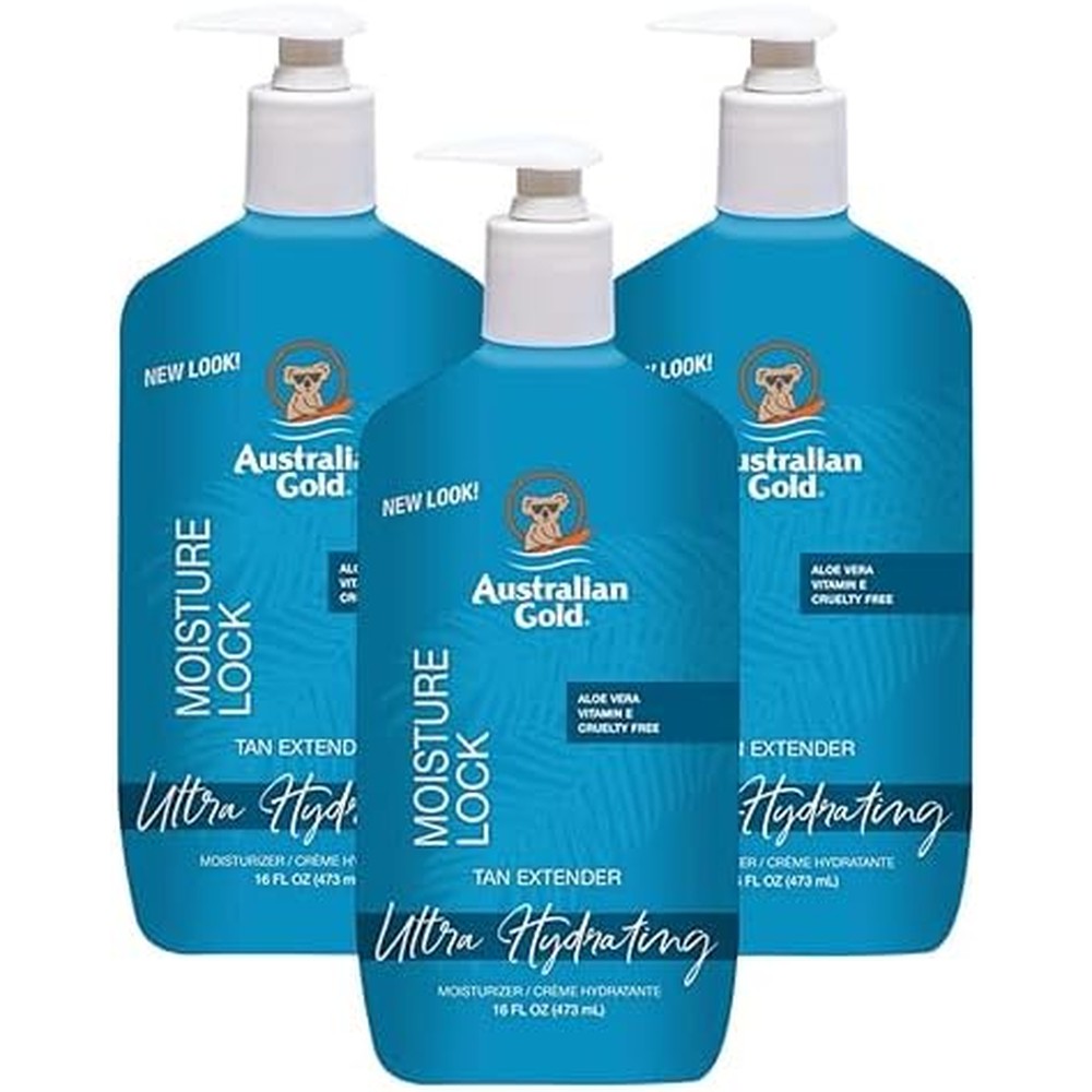 Australian Gold Moist Lock Tan Extender 16 Fluid Ounce pump bottle front view