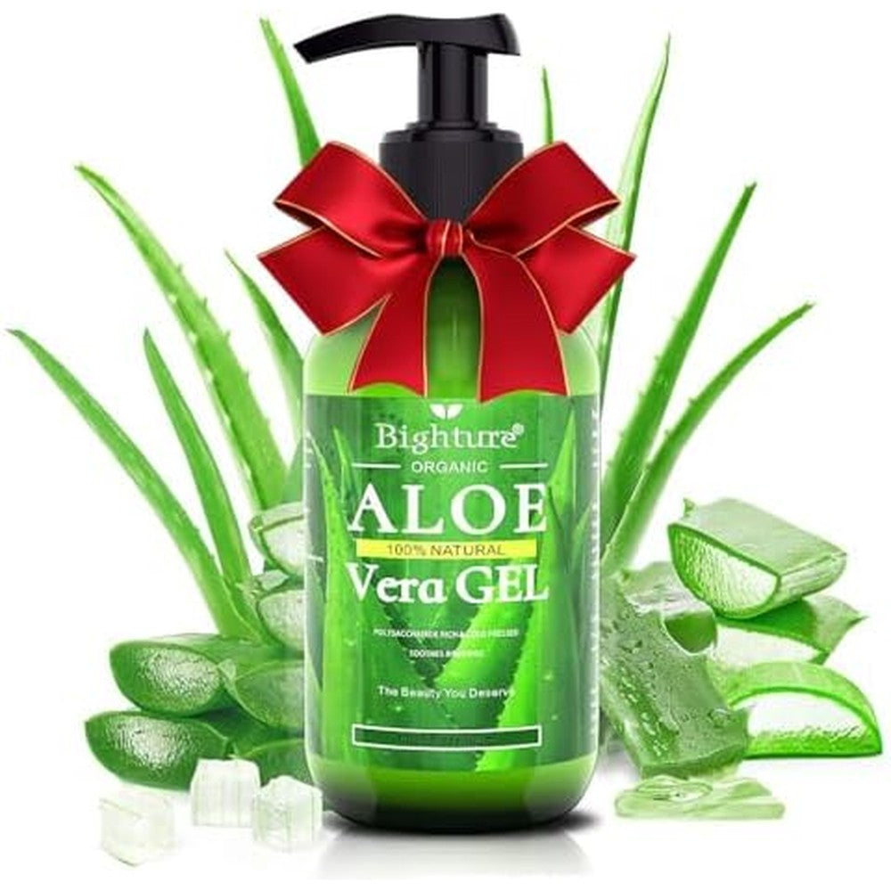 Bighture Pure Organic Aloe Vera Gel front view 300 milliliters bottle