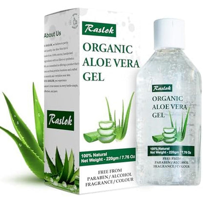 Raslok 99% Pure Natural Aloe Vera Gel bottle front view