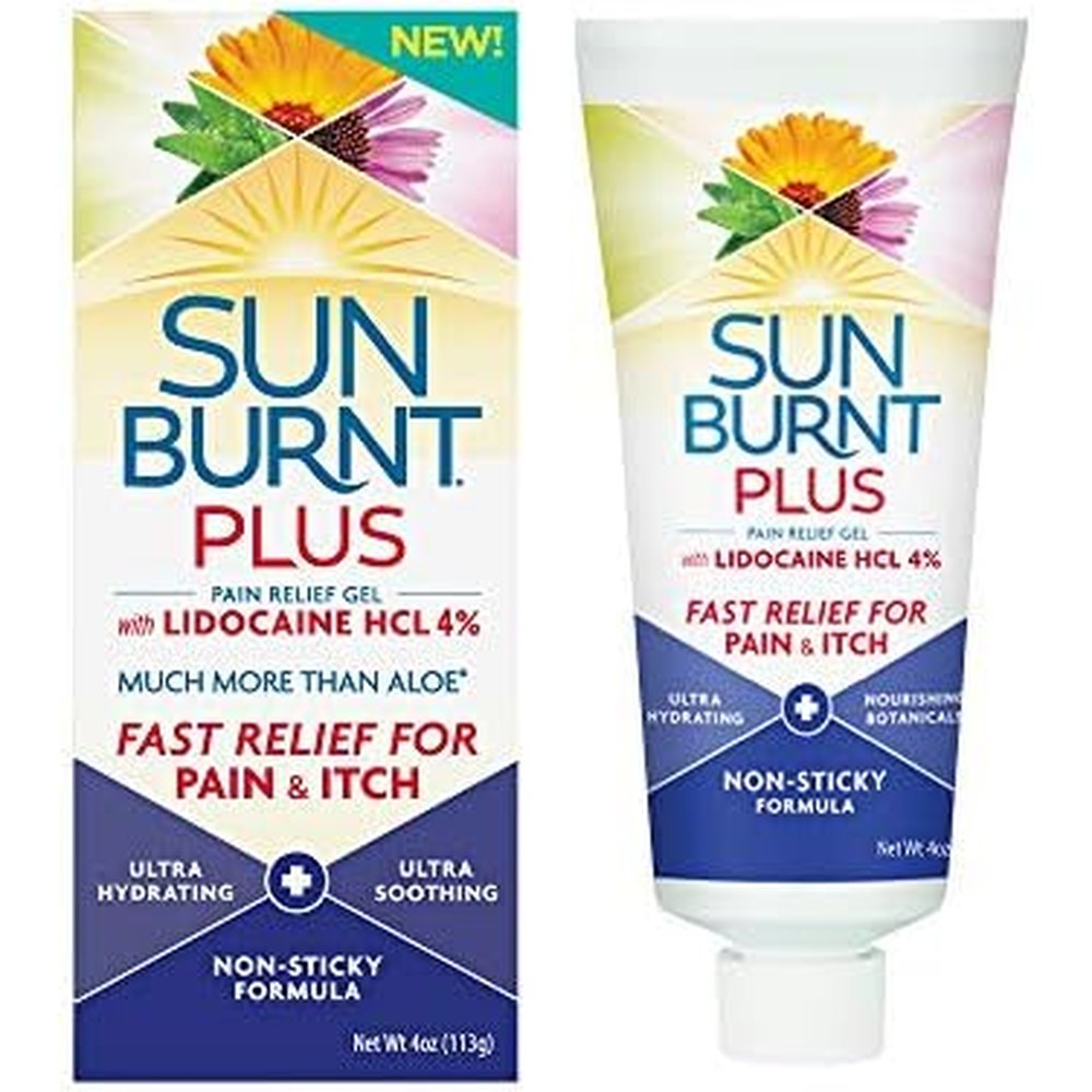 Sunburnt Plus After Sun Gel 4 Fluid Ounce bottle front view