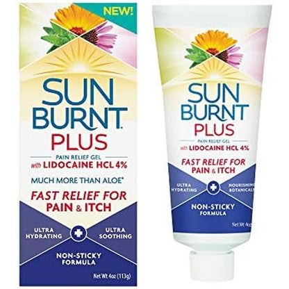 Sunburnt Plus After Sun Gel 4 Fluid Ounce bottle front view
