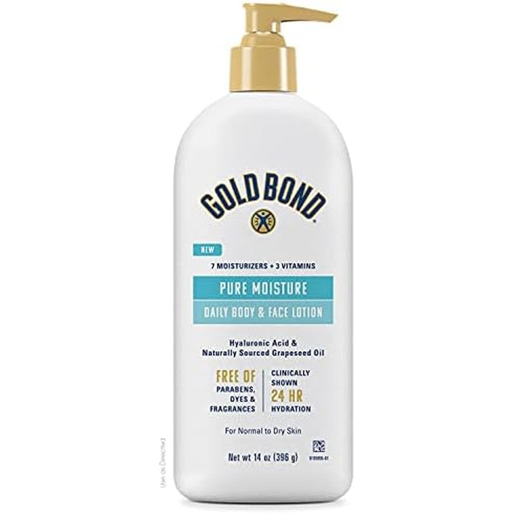 Gold Bond Pure Moisture Daily Body and Face Lotion front view pump bottle