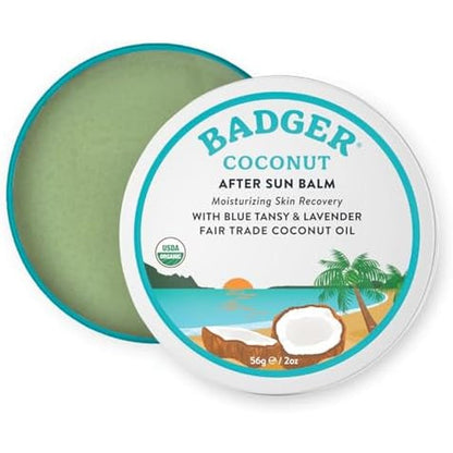 Badger Coconut After Sun Balm 2 Ounce tin front view