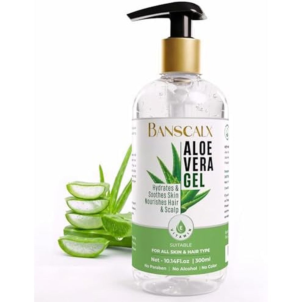 Banscalx Aloe Vera Gel front view of 10.14 fluid ounce pump bottle