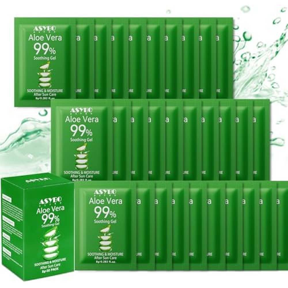 Asybo 99 percent pure aloe vera gel 30 pack front view