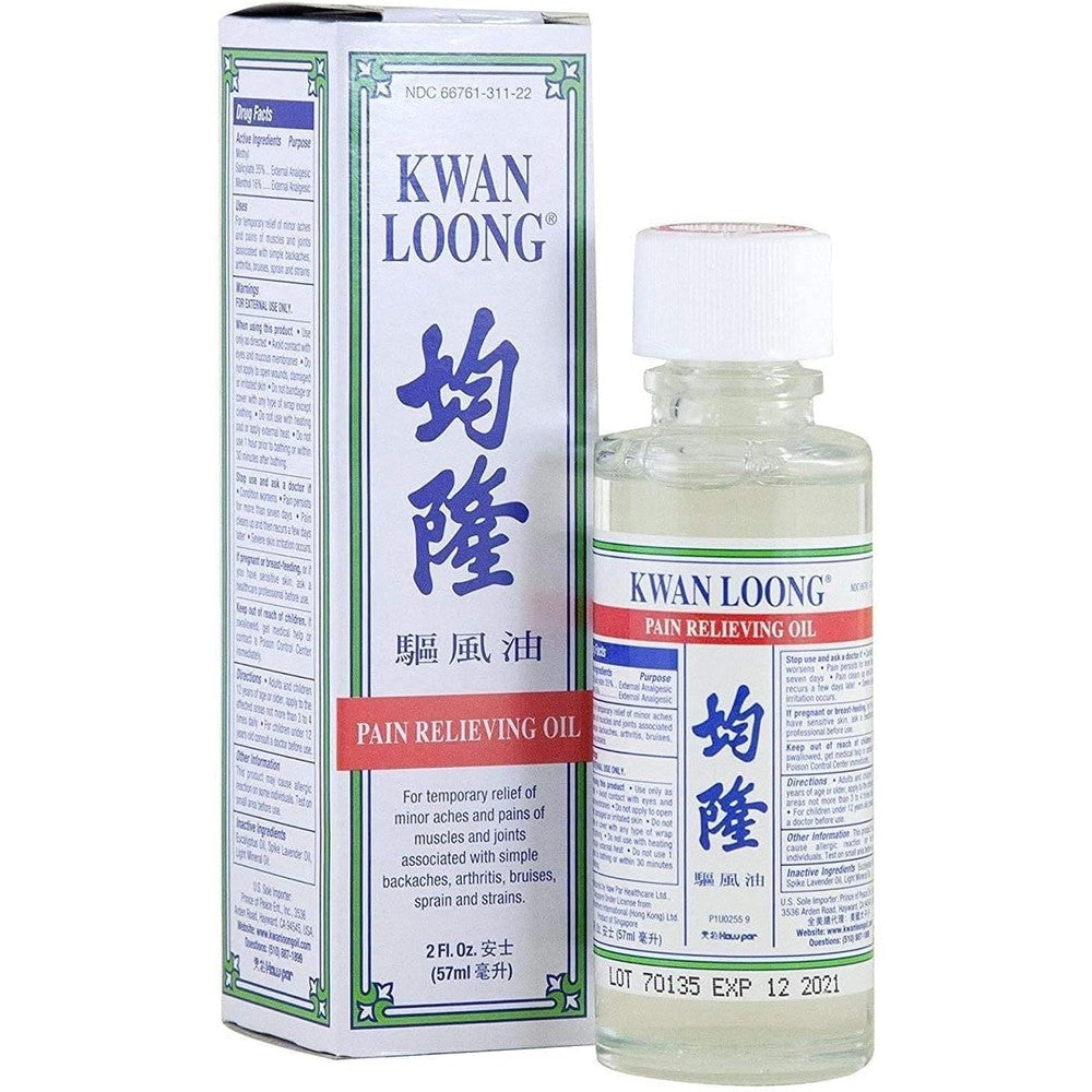 Prince of Peace Kwan Loong Pain Relieving Aromatic Oil front view for muscle pain relief