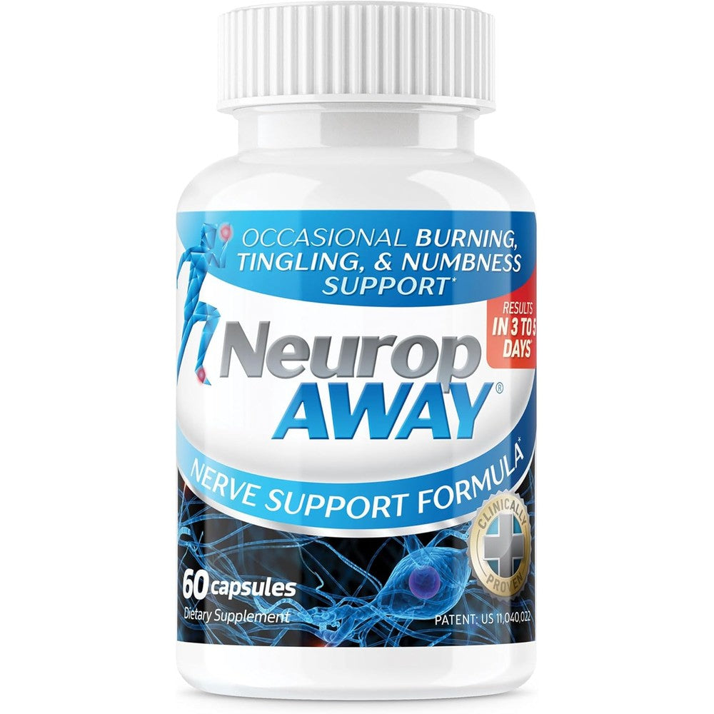 NeuropAWAY Nerve Support Supplement front view packaging