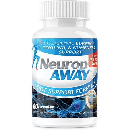 NeuropAWAY Nerve Support Supplement front view packaging