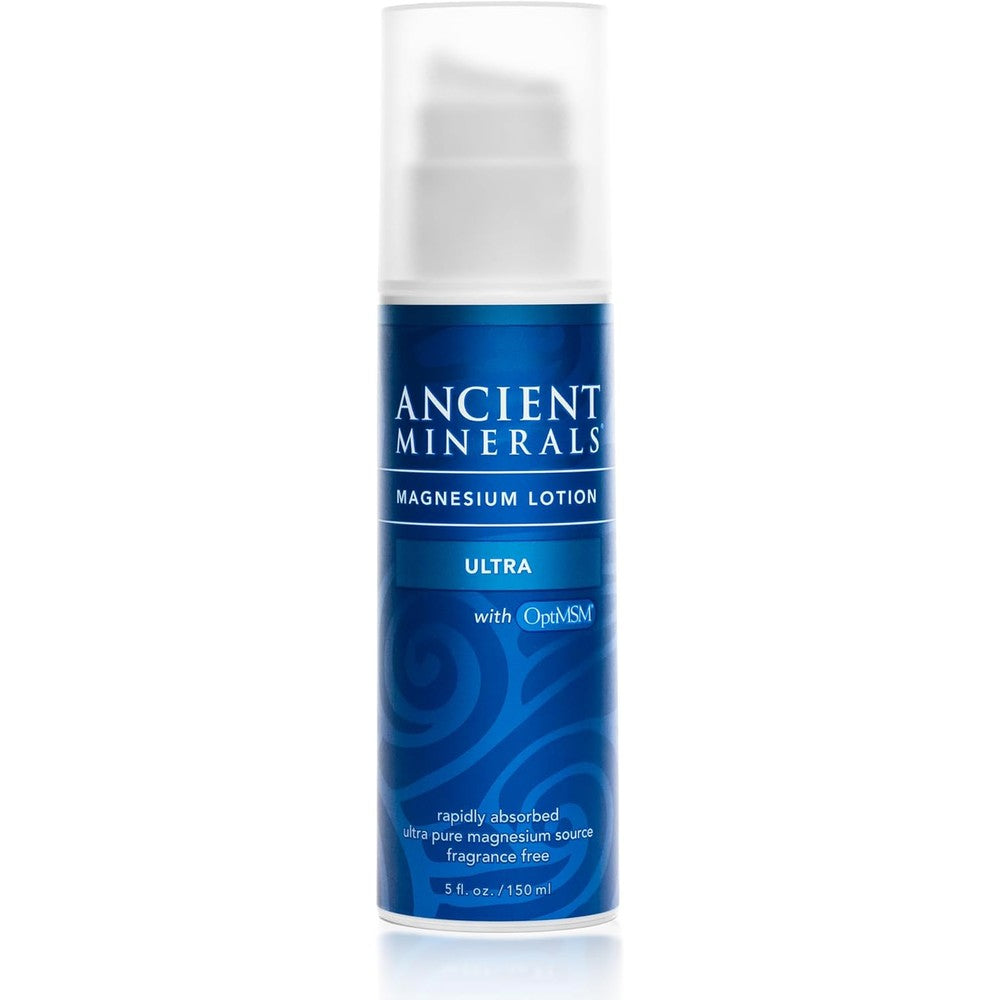 Ancient Minerals Magnesium Lotion Ultra front view showing bottle packaging