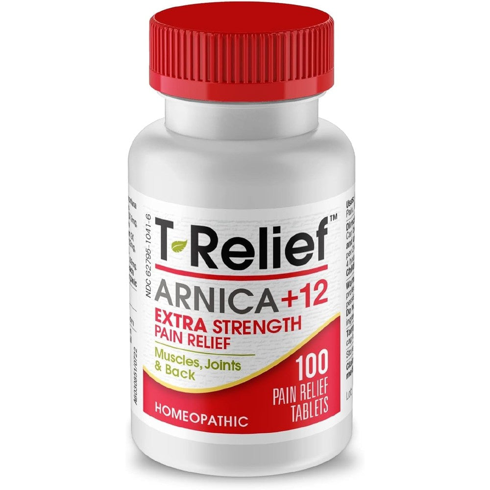 MediNatura T-Relief Extra Strength Pain Relief Tablets bottle front view