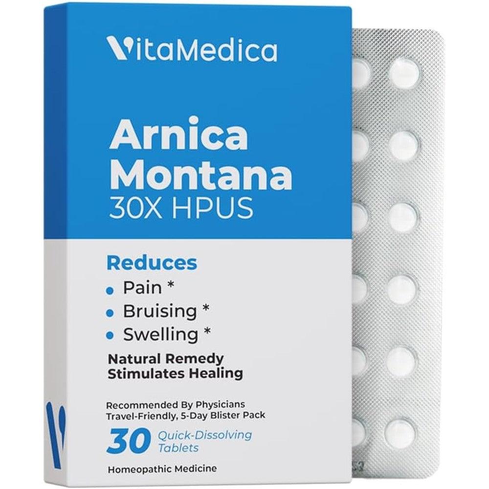 Vitamedica Arnica Montana 30X HPUS recovery tablets front view packaging