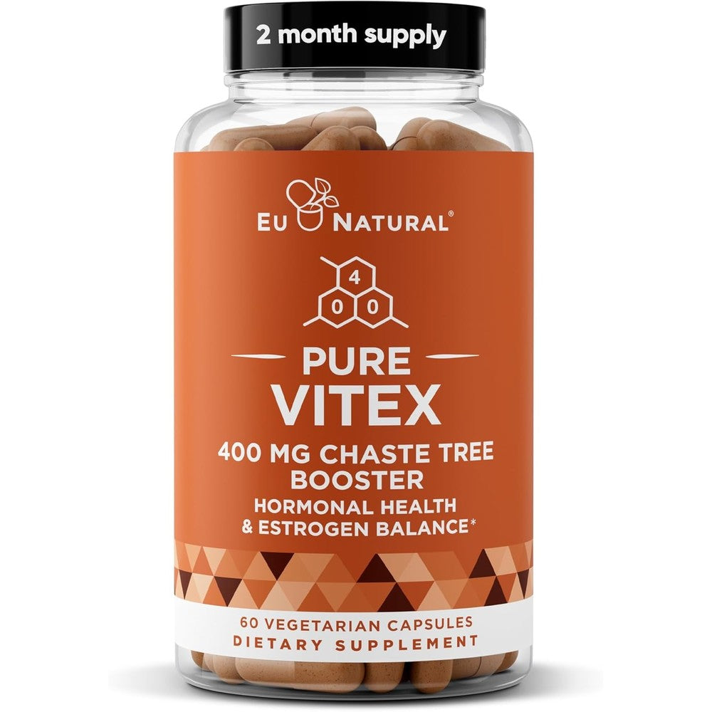 Eu Natural Vitex Pure 400mg Chasteberry front view bottle