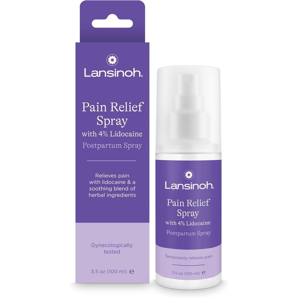 Lansinoh 4 Percent Lidocaine Perineal Spray front view for postpartum pain relief