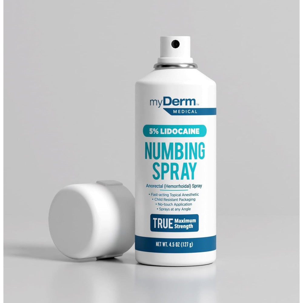 Myderm Medical Numbing Spray 4.5 ounce bottle front view