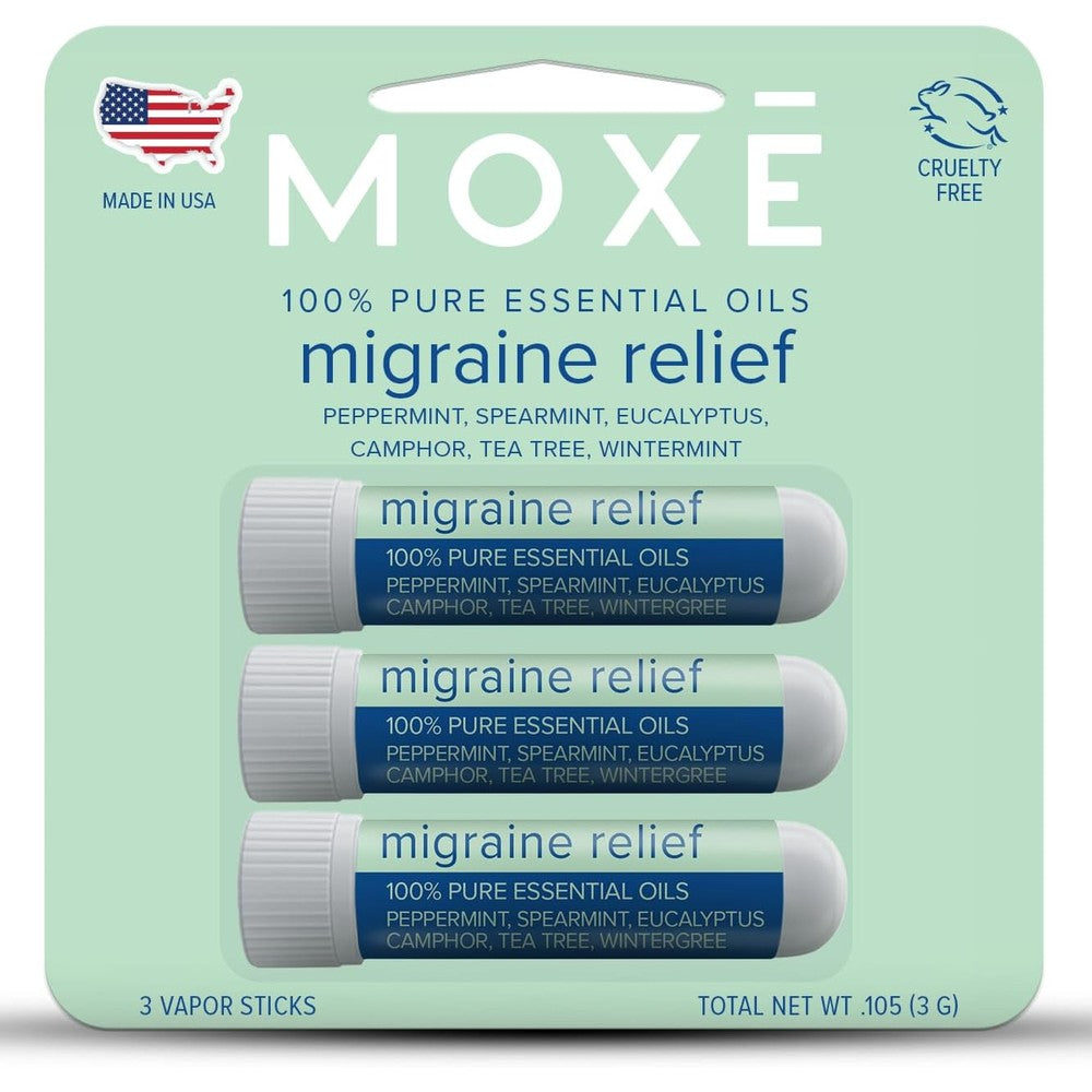 Moxe Migraine Relief Nasal Inhalers 3 pack front view