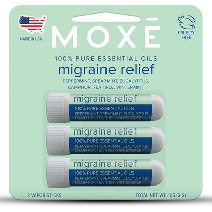 Moxe Migraine Relief Nasal Inhalers 3 pack front view