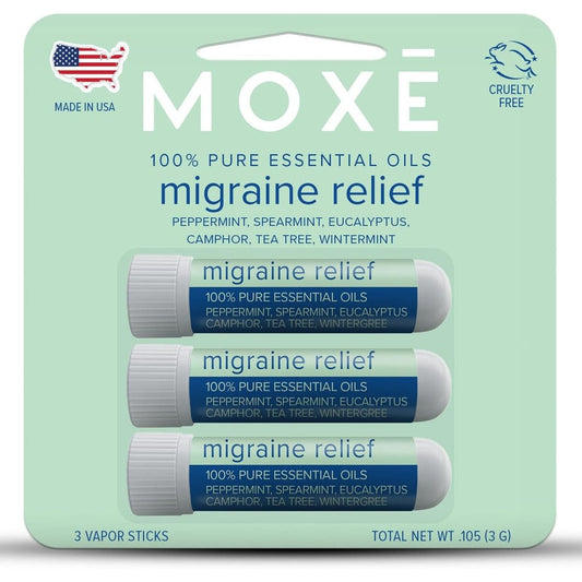 Moxe Migraine Relief Nasal Inhalers 3 pack front view